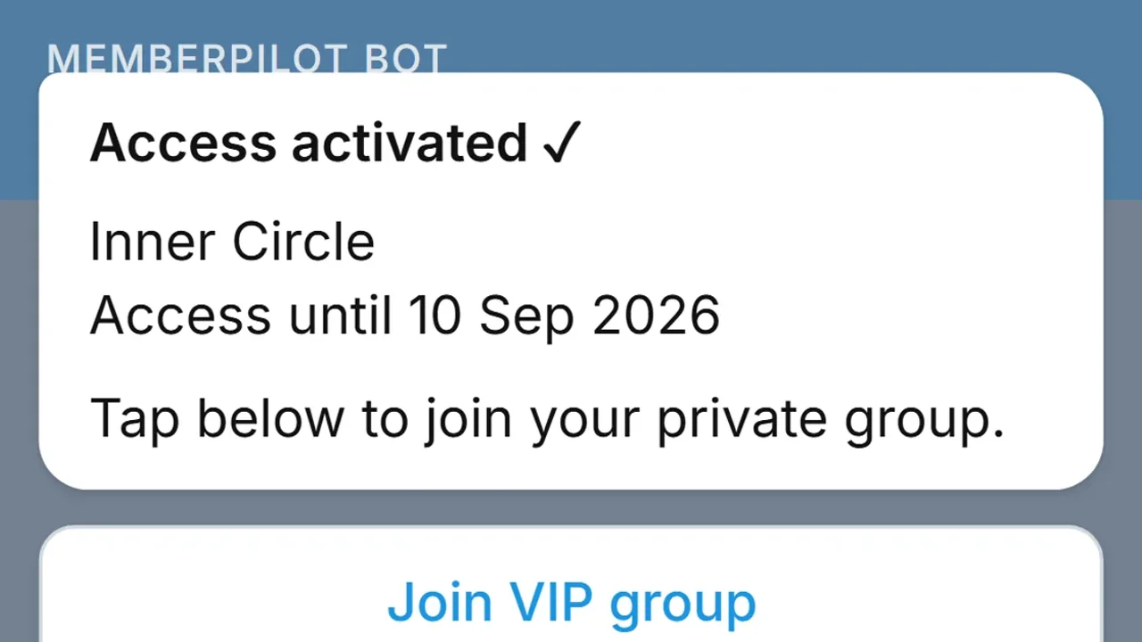 Access activated card with Join VIP group for a member who still has a paid period